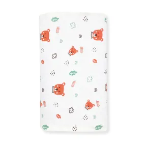 100% Soft Cotton Muslin Swaddle / Towel - Hello Teddy