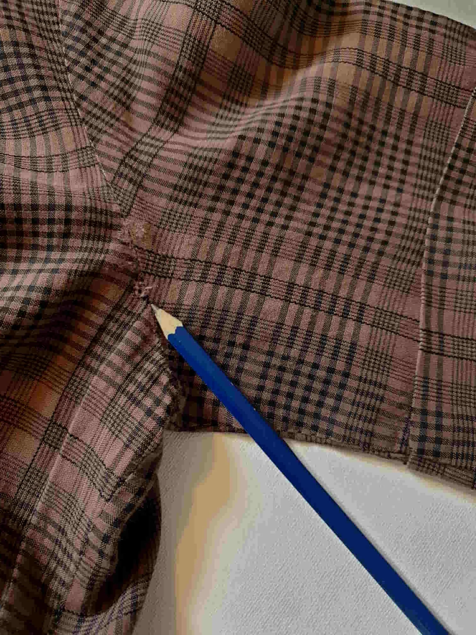 1950s Brown Checked Shirtwaist Dress - S
