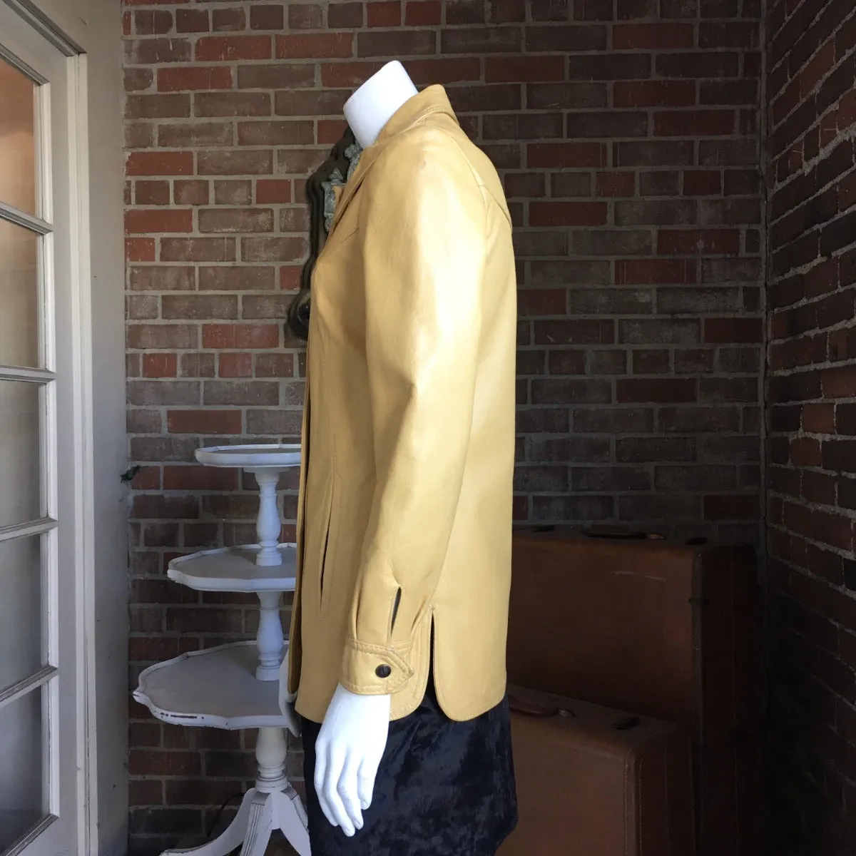 1970s Butterscotch Peter Caruso Leather Blazer