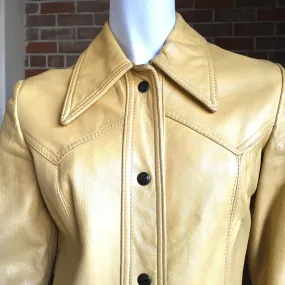 1970s Butterscotch Peter Caruso Leather Blazer