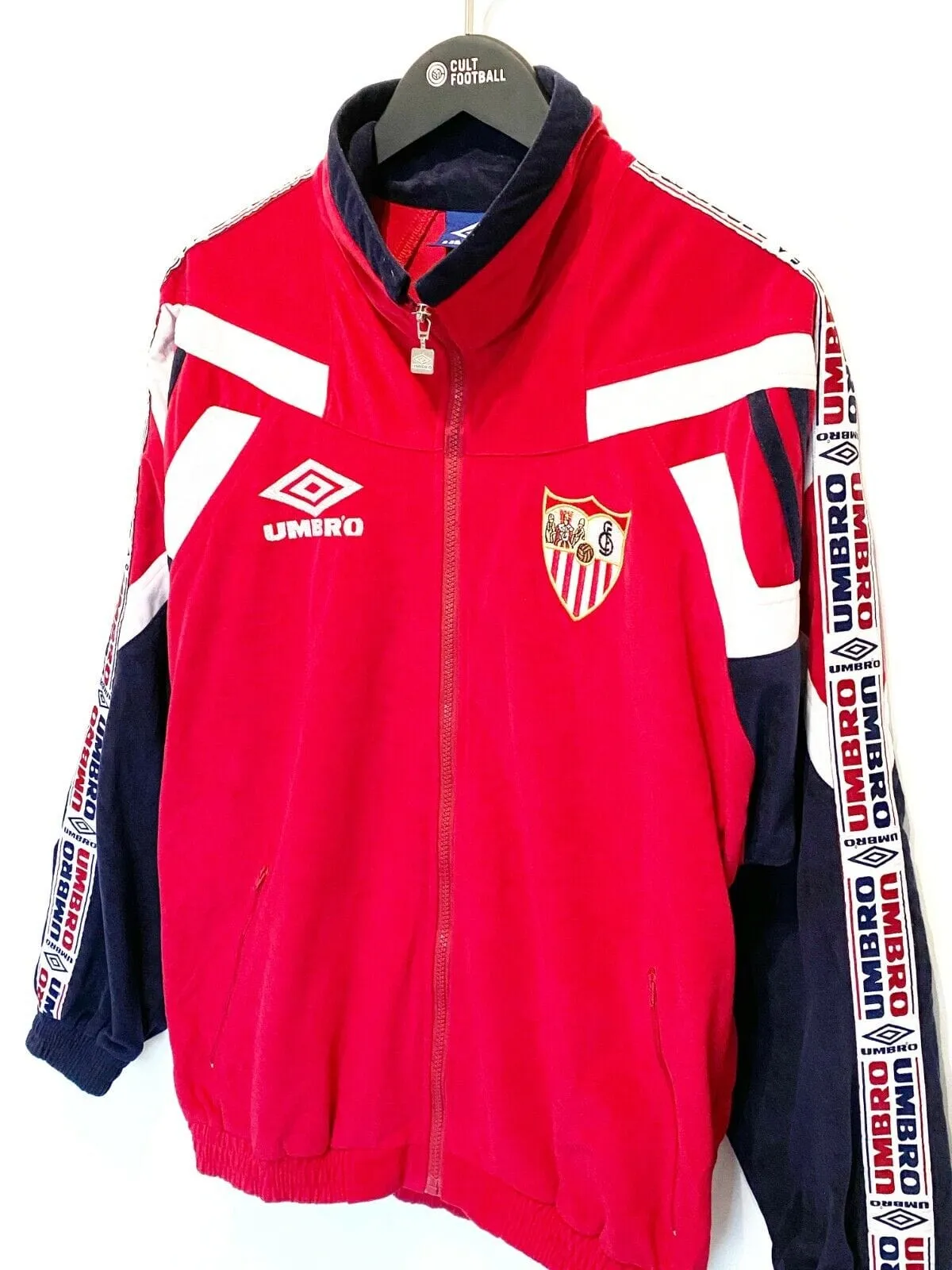 1995/96 SEVILLA Vintage Umbro Football Track Top Jacket (M) Suker Era