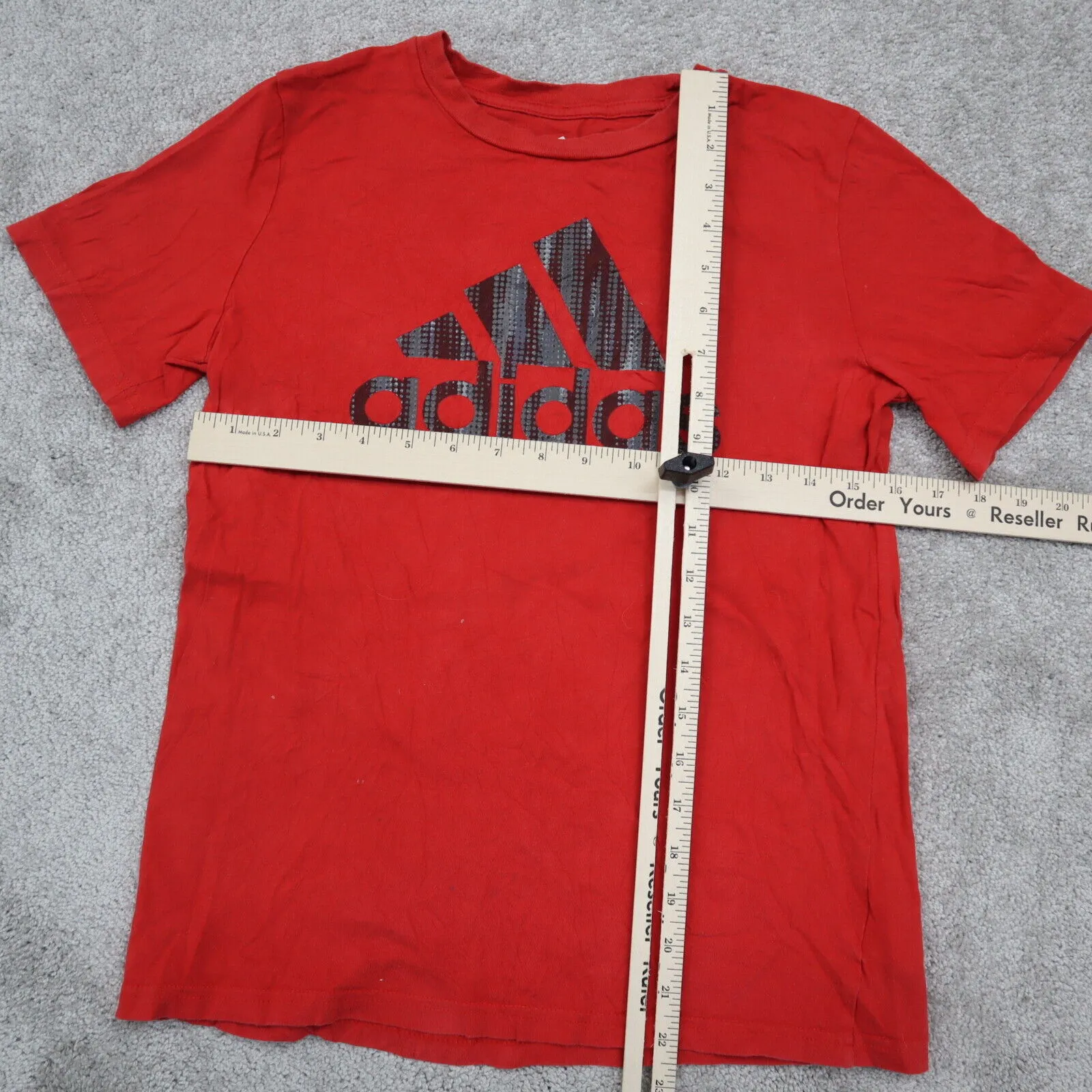 Adidas Sports T-Shirt Youth Boys Medium Red Short Sleeves Graphics Sports Logo