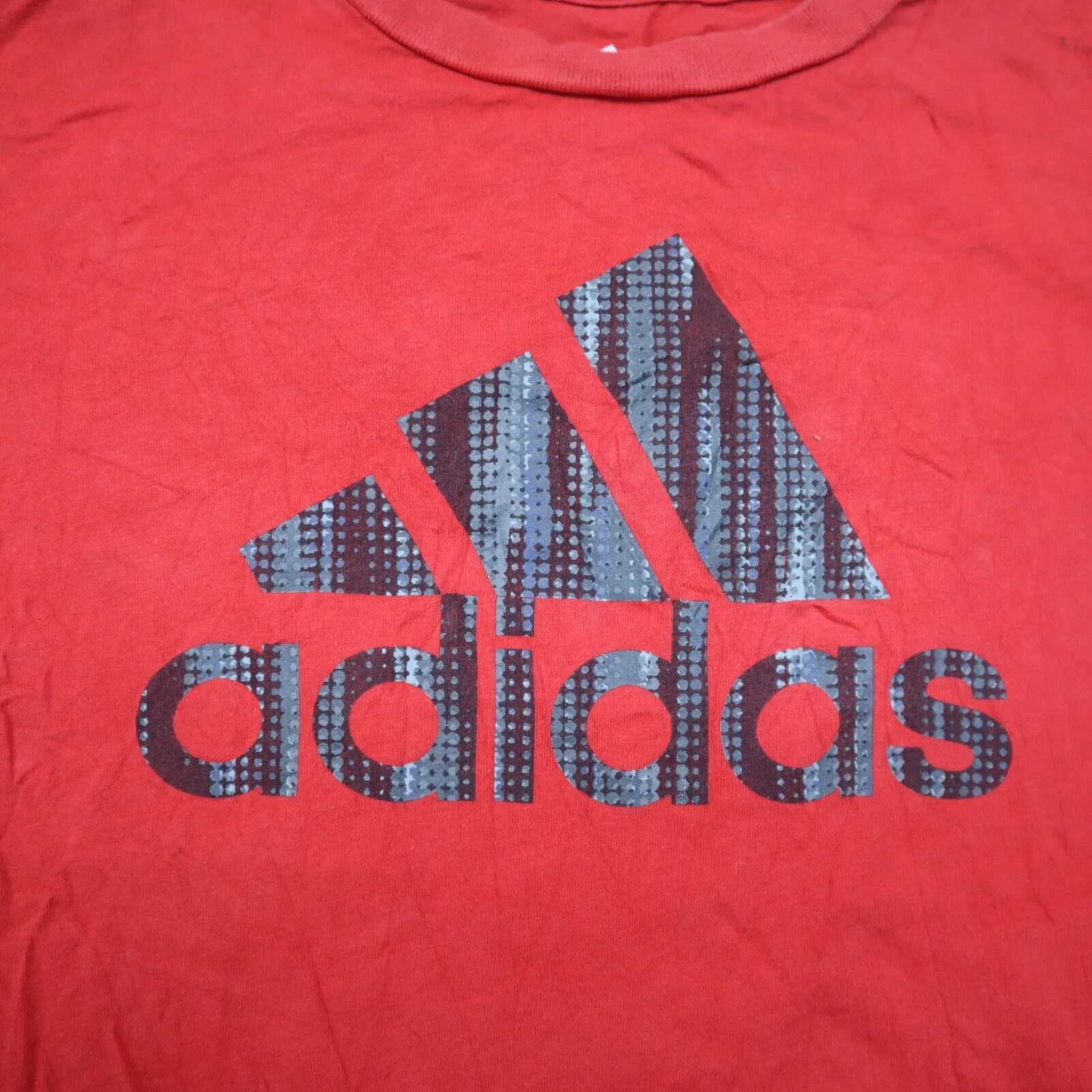 Adidas Sports T-Shirt Youth Boys Medium Red Short Sleeves Graphics Sports Logo