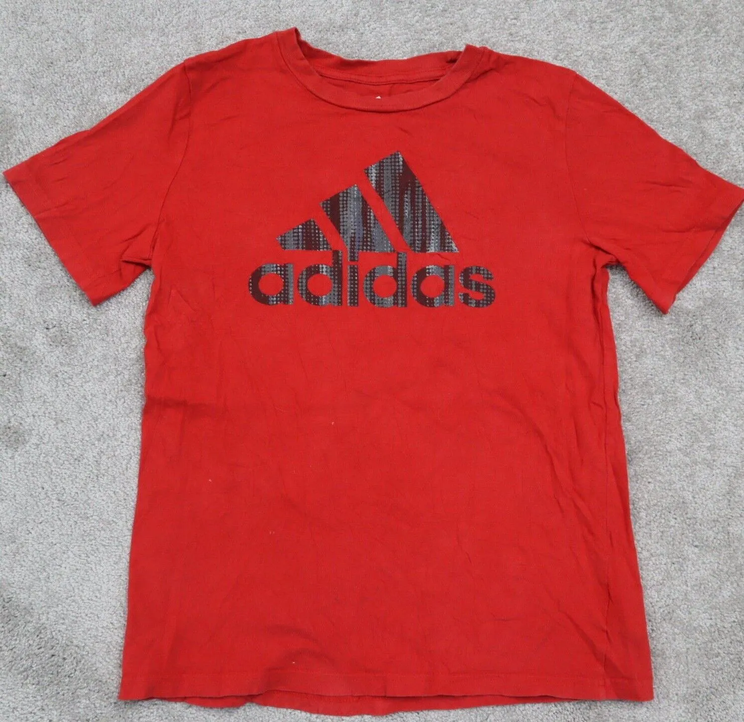 Adidas Sports T-Shirt Youth Boys Medium Red Short Sleeves Graphics Sports Logo