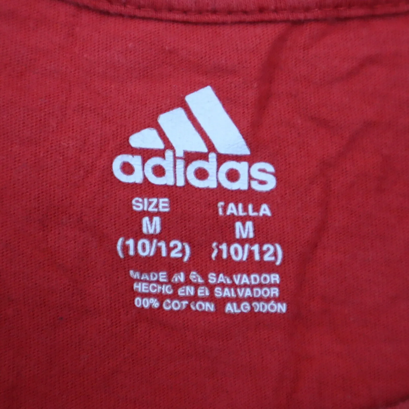 Adidas Sports T-Shirt Youth Boys Medium Red Short Sleeves Graphics Sports Logo