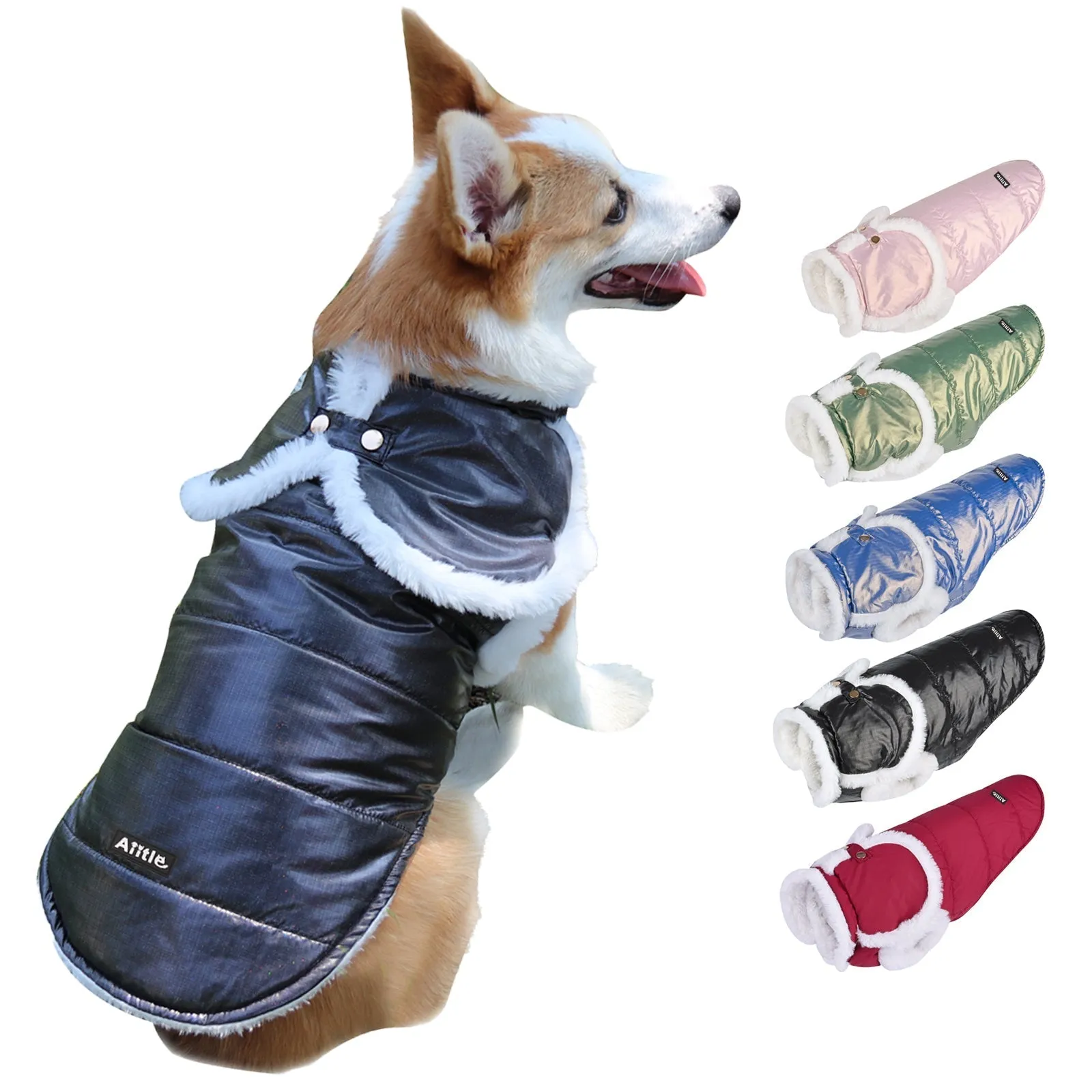 Aiitle Waterproof Cozy Dog Winter Coat Blue