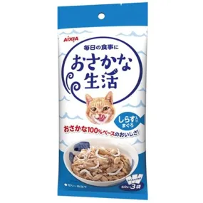 Aixia Fish Life Tuna With Whitebait Grain-Free Cat Treats 180g