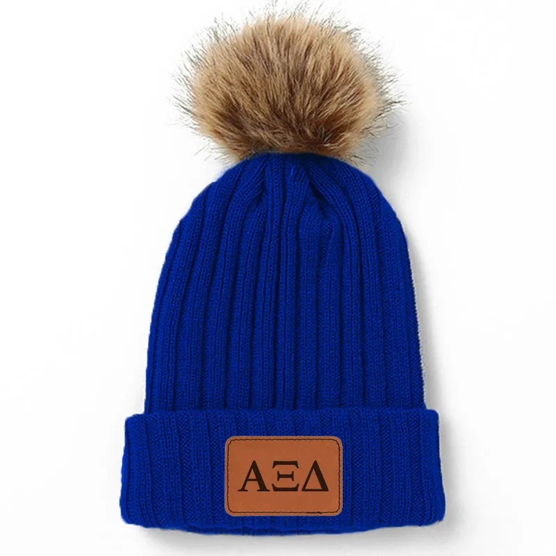 Alpha Xi Delta Pom Pom Beanie Hat