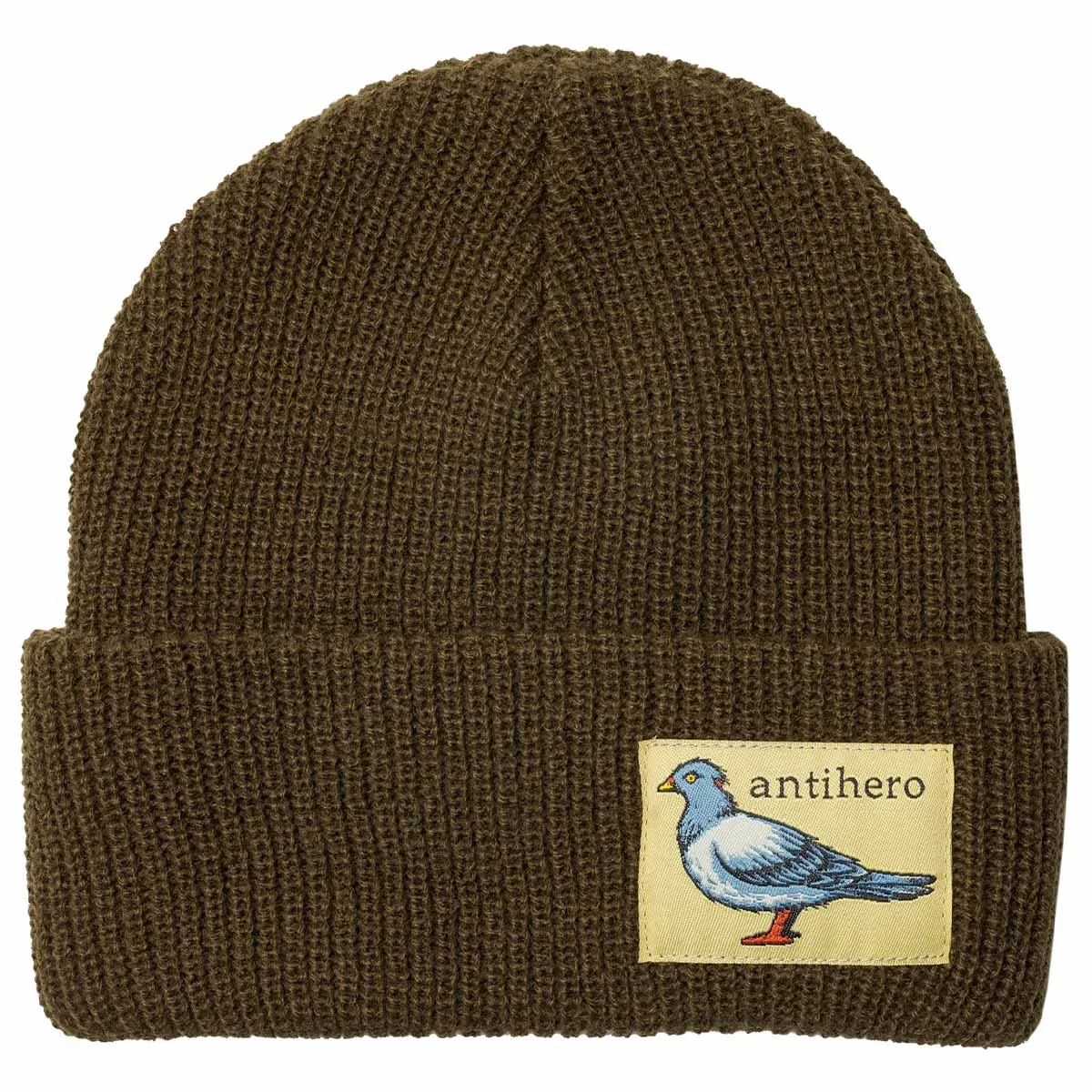 Anti Hero - Lil Pigeon Label Cuff Beanie Moss/Tan