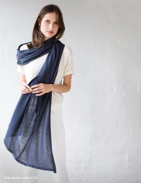 Australian Superfine Merino / Silk Wrap - Ink