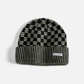 AUTUMN - SQUARED BEANIE BLACK NATURAL