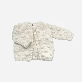 Baby Popcorn Sweater Cardigan Cream