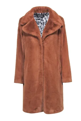 Badgley Mischka - Brown Faux Fur Midi Coat Sz S