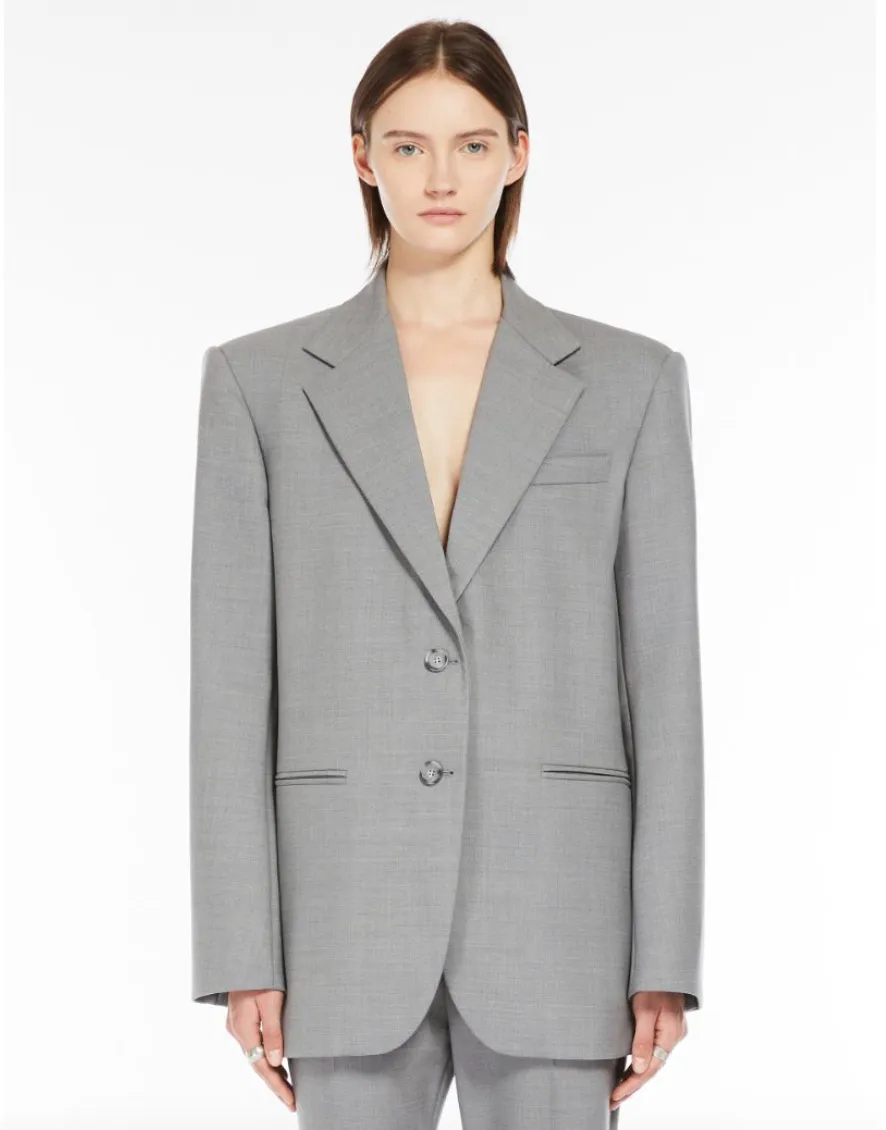 Baffo Oversized Blazer in Light Grey