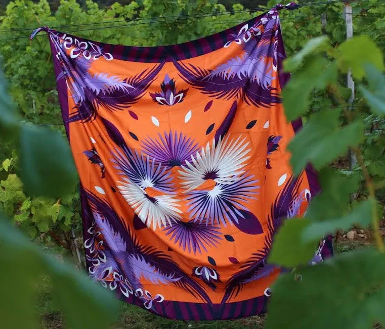 Bali Palms Oversized Silk Scarf