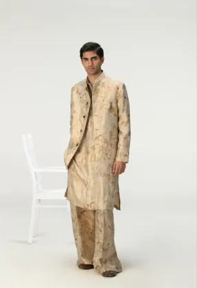 Bandhgala Silk Brocade Ivory