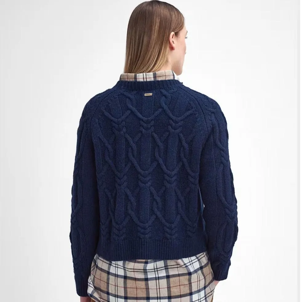 Barbour Elisha Knitted Jumper In Navy