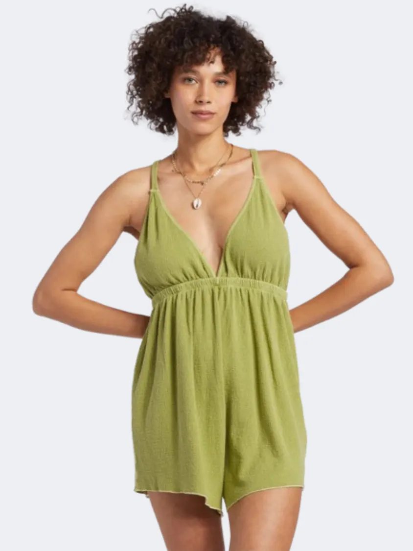 Billabong On Vacay Romper Women Lifestyle Overall Palm Green