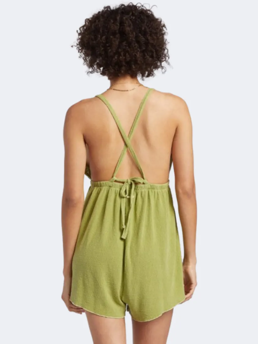 Billabong On Vacay Romper Women Lifestyle Overall Palm Green