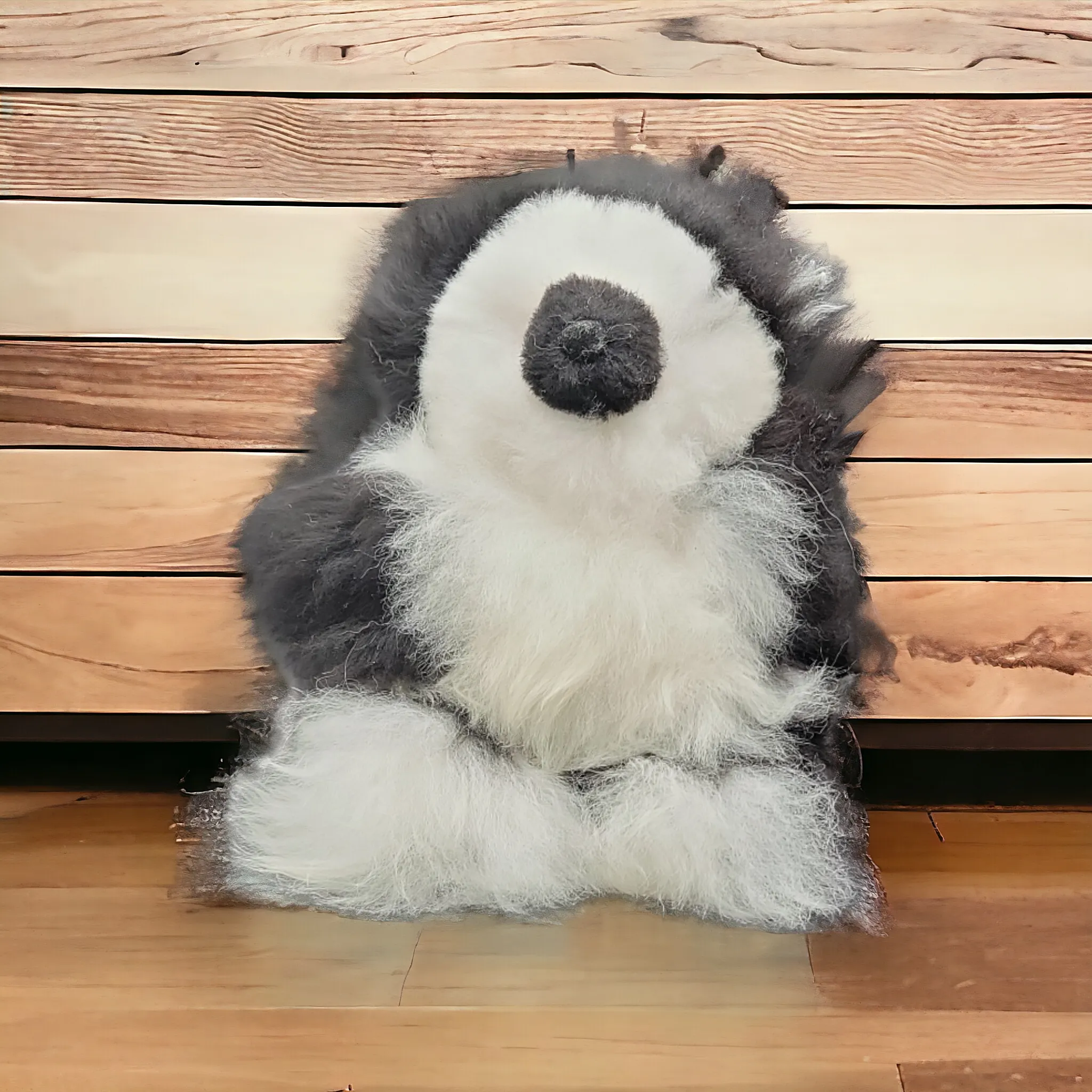 Black and White Alpaca Teddy Bear