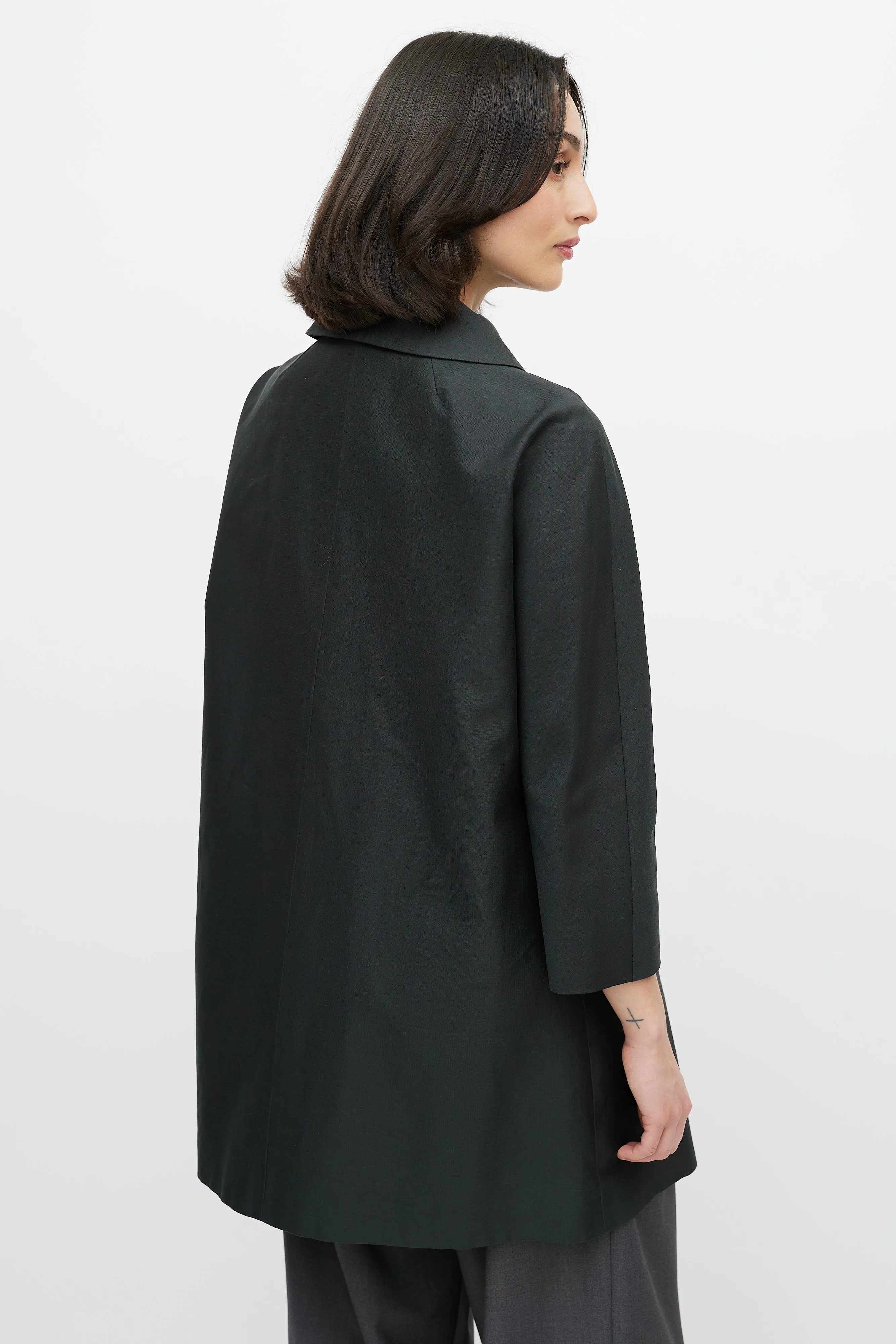 Black Bow Quarter Sleeve Coat