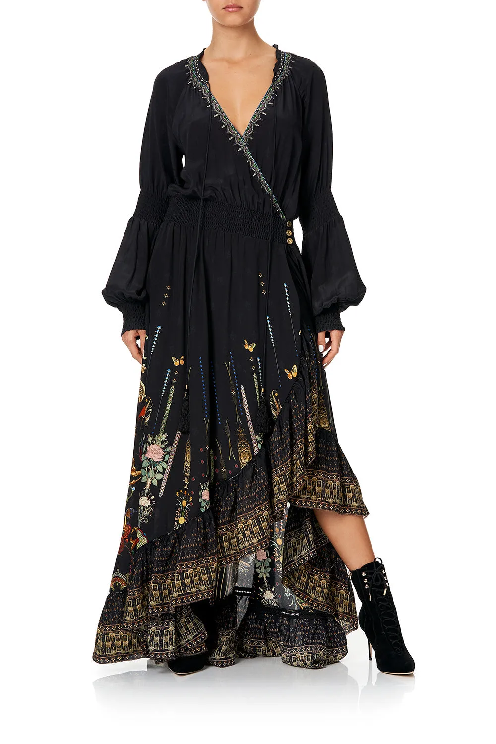 BLOUSON SLEEVE WRAP DRESS REBELLE REBELLE