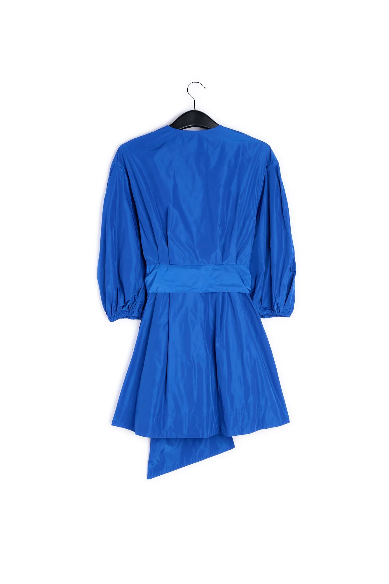 Blue mini-length wrap dress