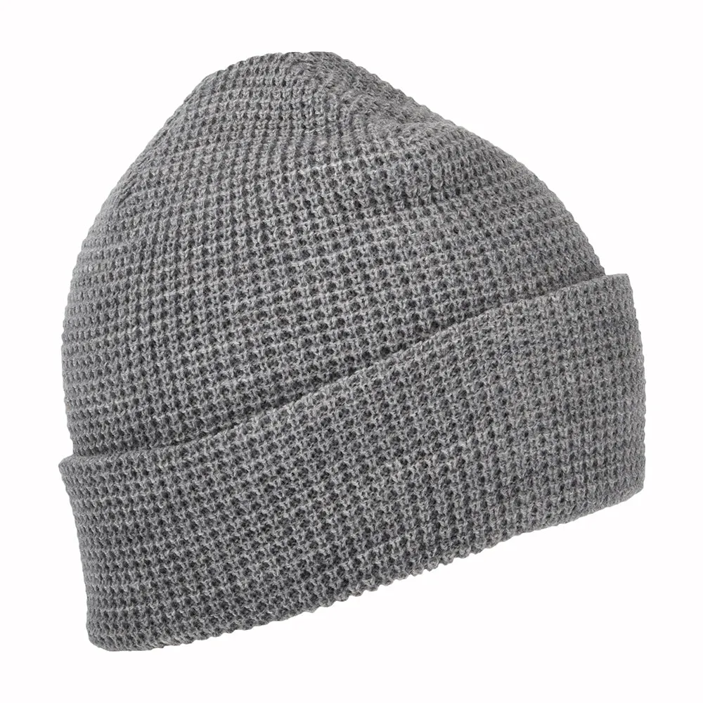 Brixton Hats Galveston Waffle Knit Beanie Hat - Light Grey Heather