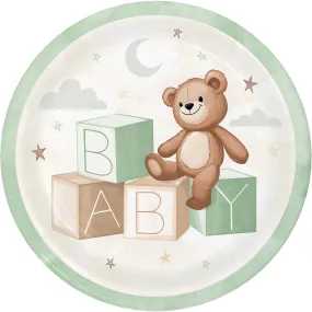 Bulk Teddy Bear 8.75 Inch Paper Dinner Plate (96 per Case)