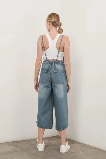 Cailey Capri Leg Denim Overall