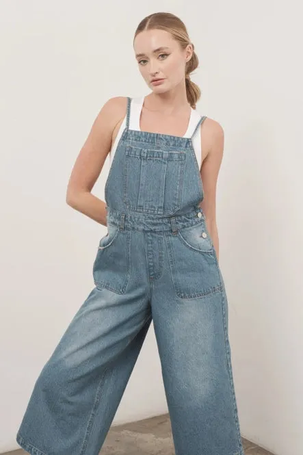 Cailey Capri Leg Denim Overall