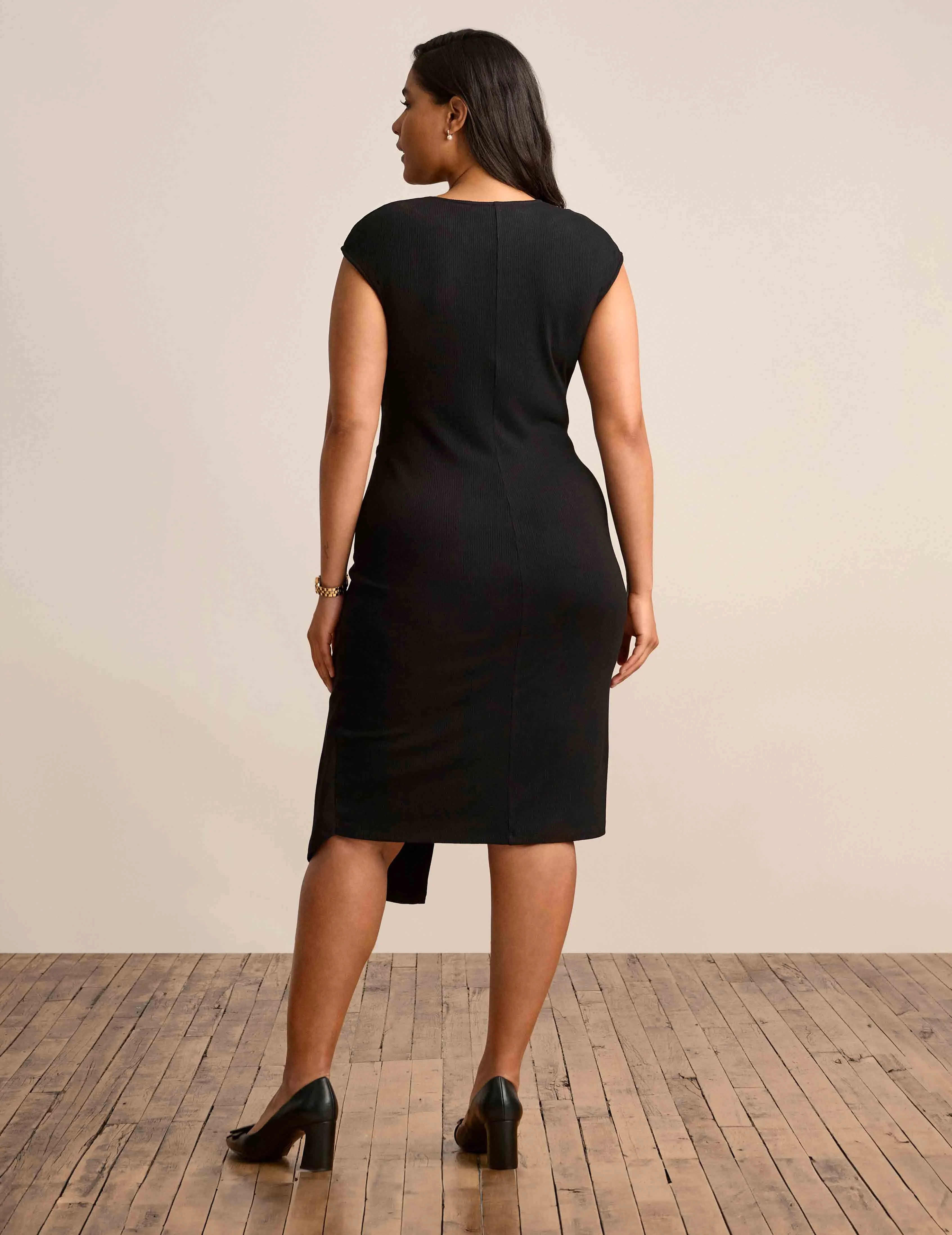 Cap Sleeve Twist Wrap Dress - Sale