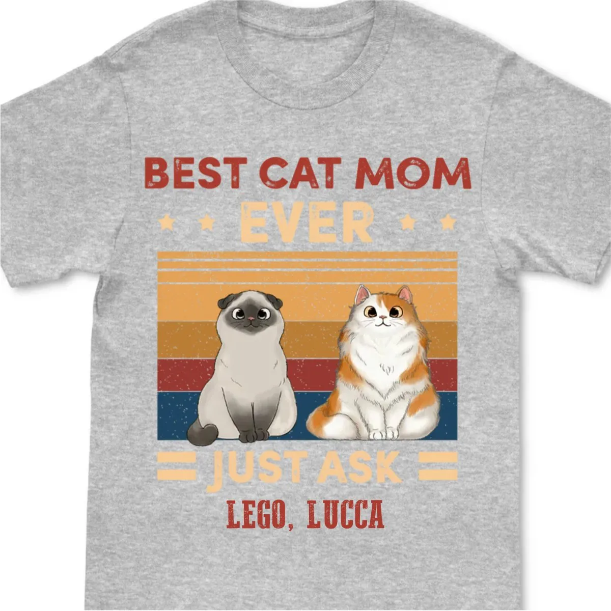 Cat Lover - Best Cat Mom Ever Just Ask - Personalized Navy Unisex T-Shirt (Ver 4)