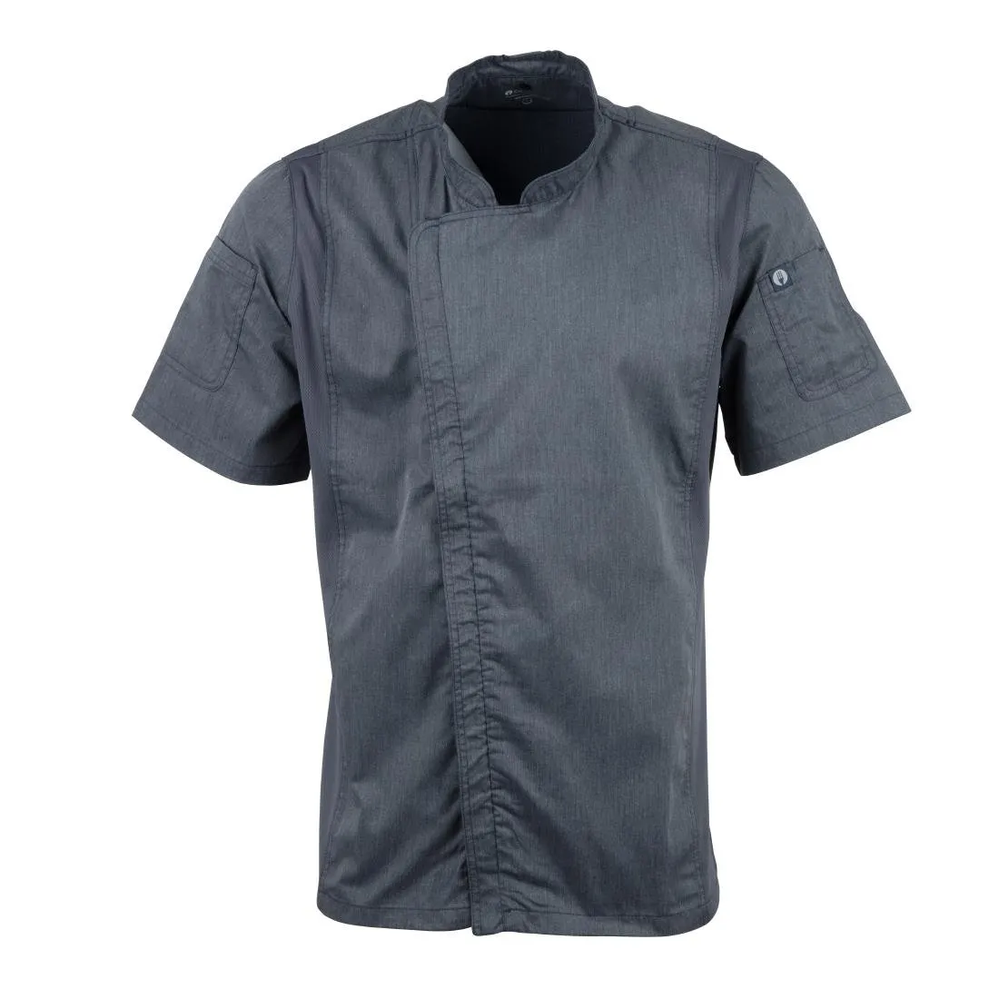 Chef Works Unisex Springfield Lightweight Short Sleeve Zipper Coat Ink Blue Size M - BB267-M