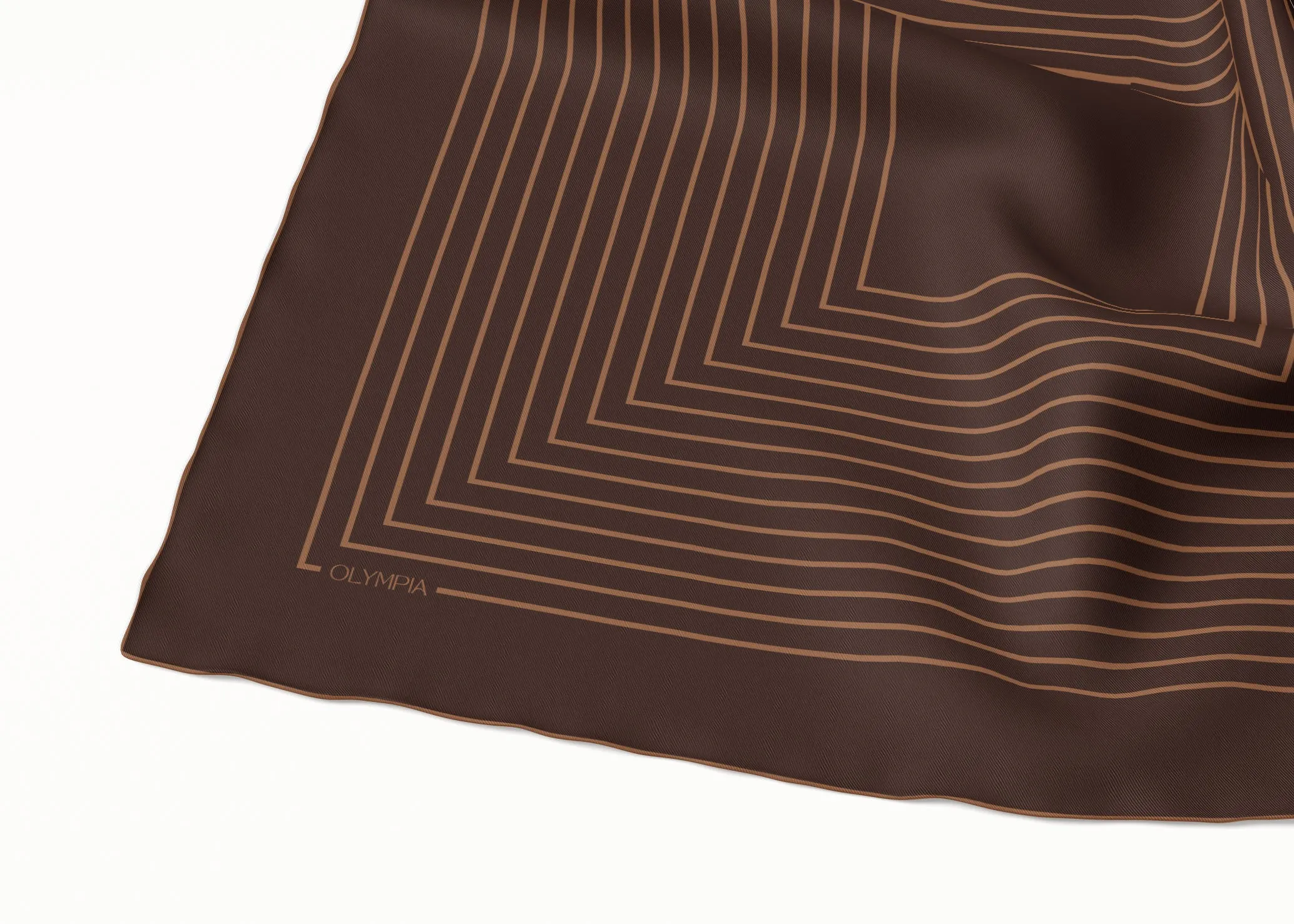 Chloe Dark Chocolate/Tan Silk Scarf - 89x89cm - Imperfect