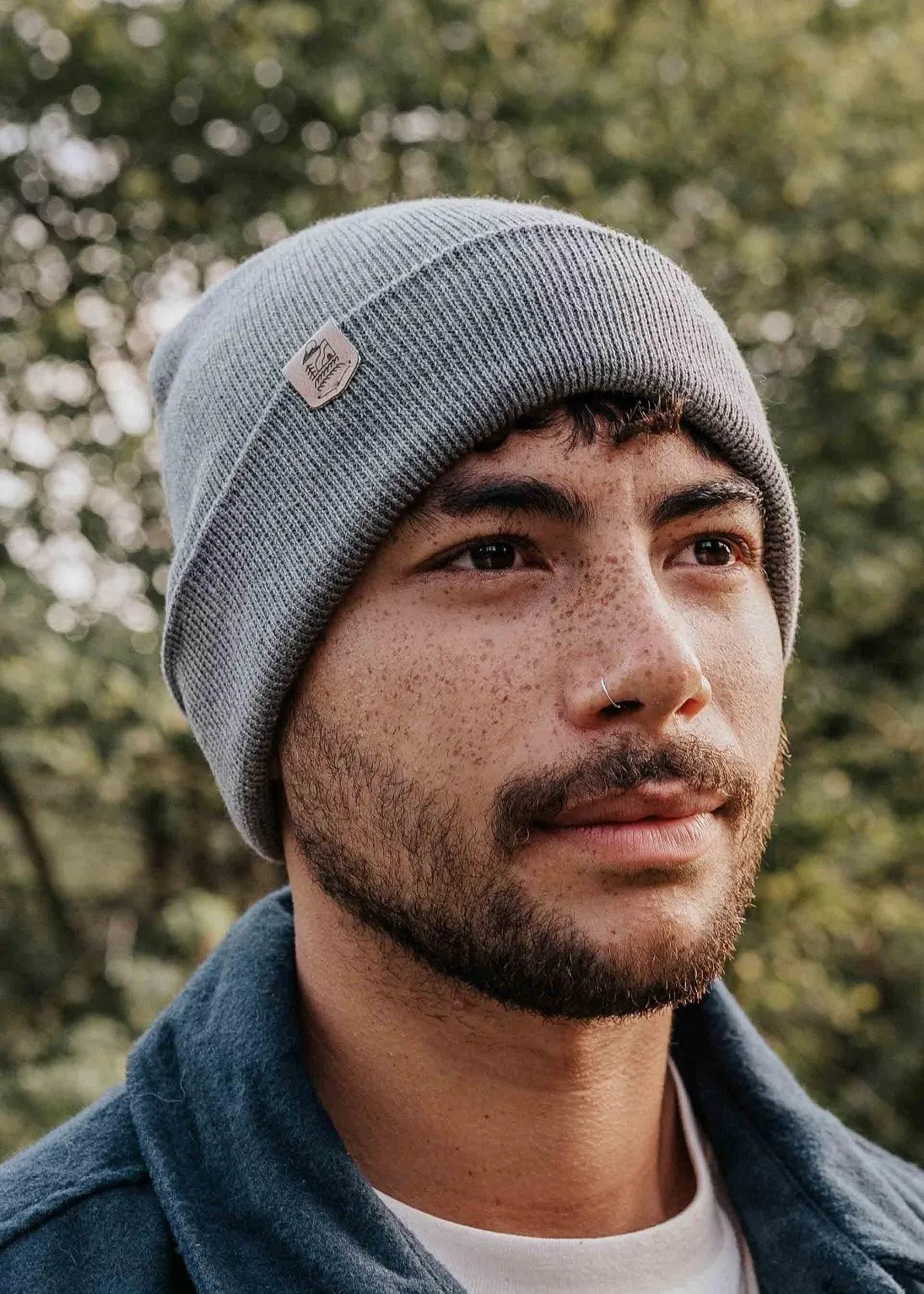 Classic Organic Beanie Hat in Grey