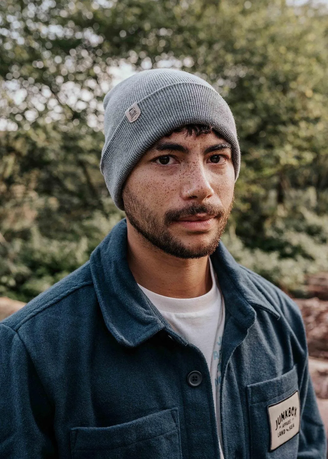 Classic Organic Beanie Hat in Grey