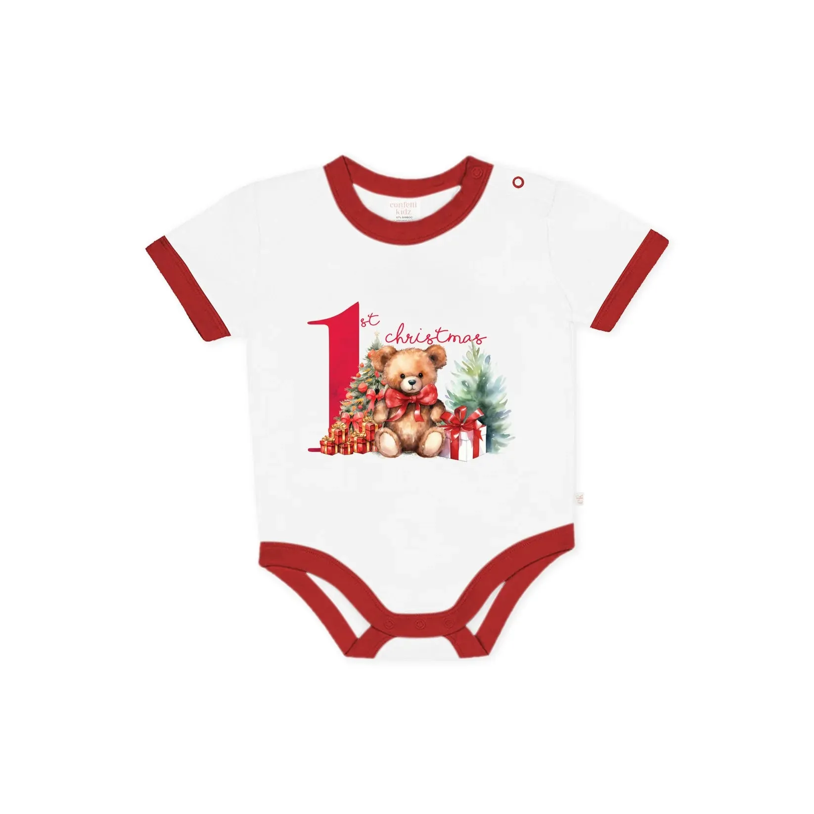 CONFETTI KIDZ MY FIRST CHRISTMAS BODYSUIT - TEDDY