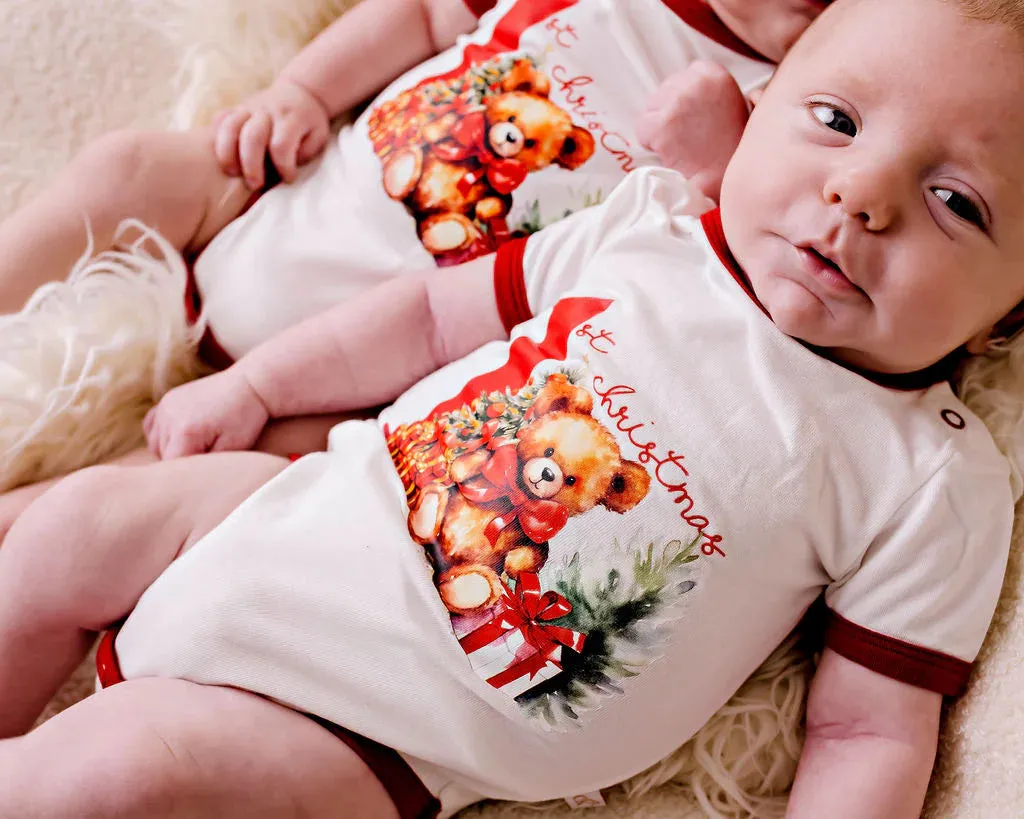 CONFETTI KIDZ MY FIRST CHRISTMAS BODYSUIT - TEDDY