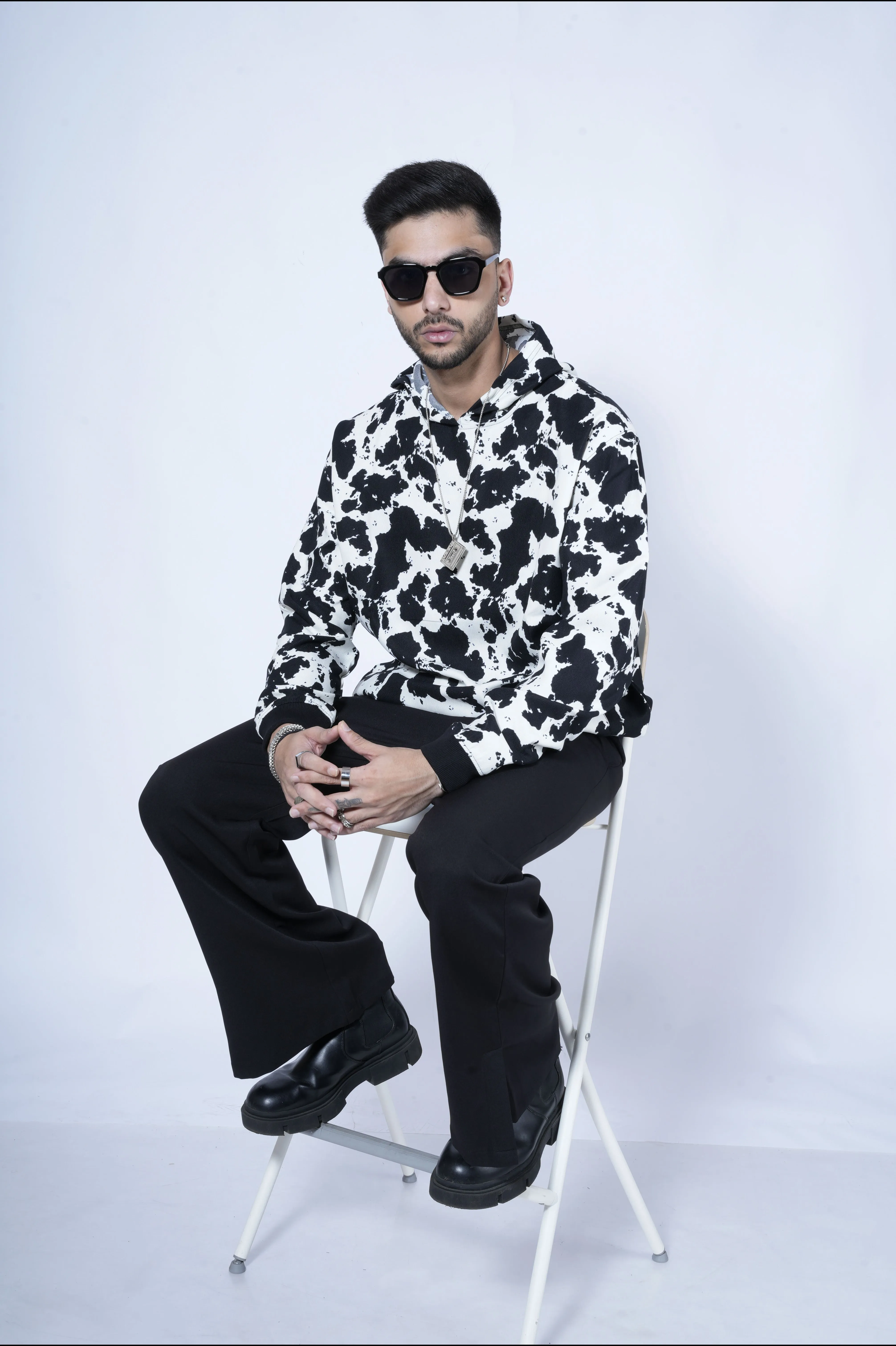 Cow Print Oversize Hoodie