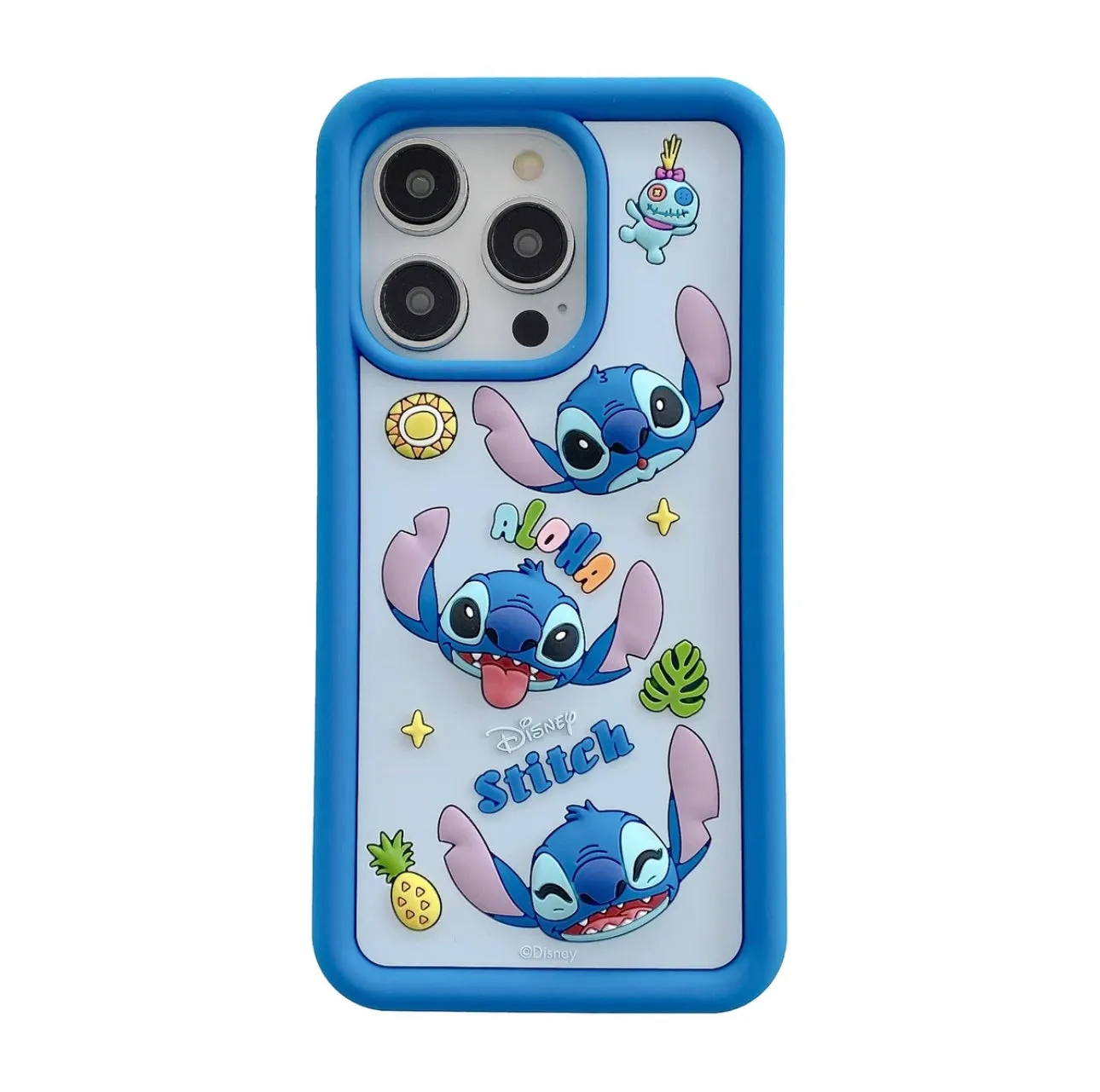 Cute Cartoon Stitch Silicone  Phone Case - iPhone Case 12 13 14 Pro Promax