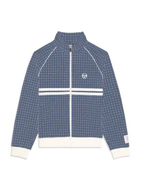 Dallas Houndstooth Track Jacket- Maritime Blue