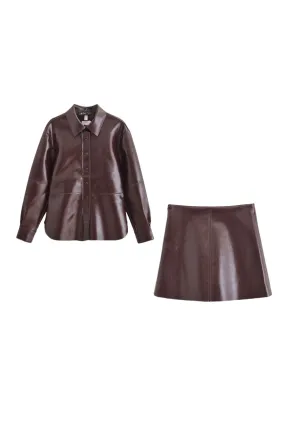 'Delilah' Collared Long Sleeve Jacket & Skirt Set