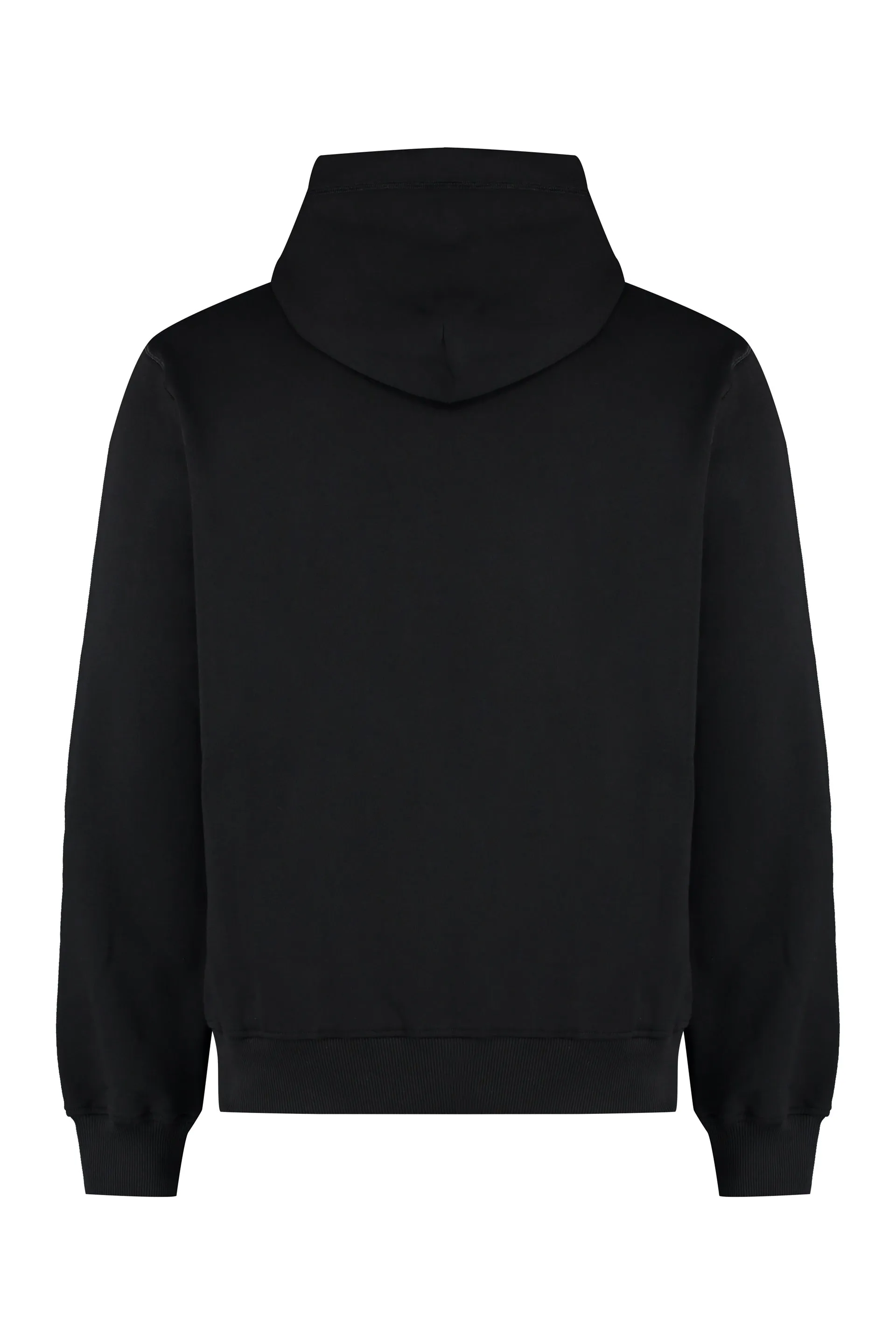 DOLCE & GABBANA Men's Black Full Zip Hoodie with Zippered Pockets and Ribbed Cuffs