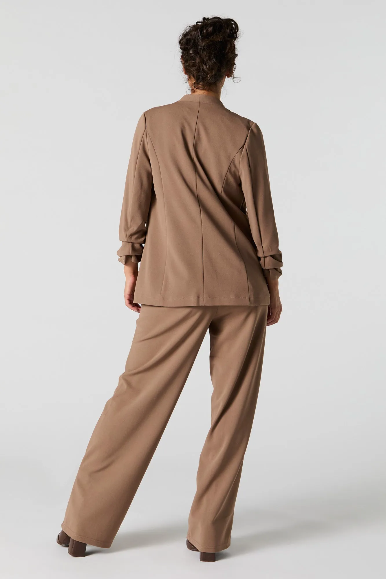 Drawstring Wide Leg Dress Pant