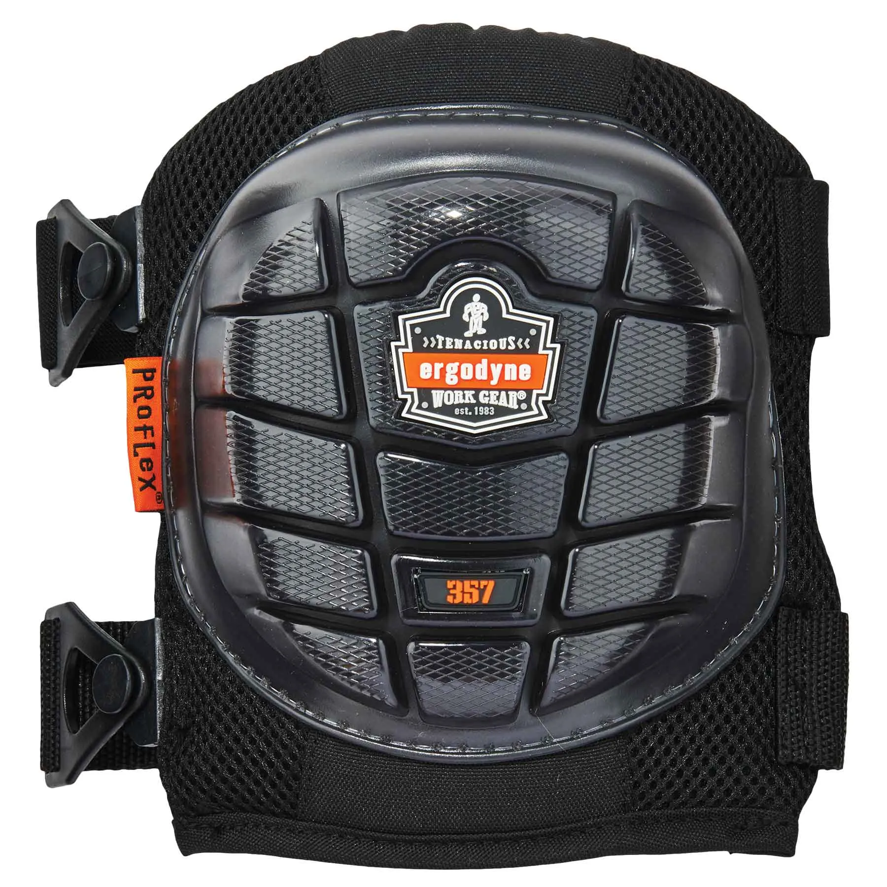 Ergodyne 18457 ProFlex 357 Short Cap Lightweight Gel Knee Pads, Black