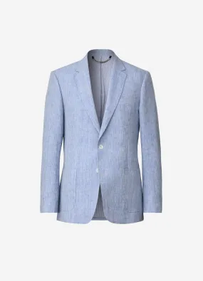 Flecked Linen Blazer Pale Blue