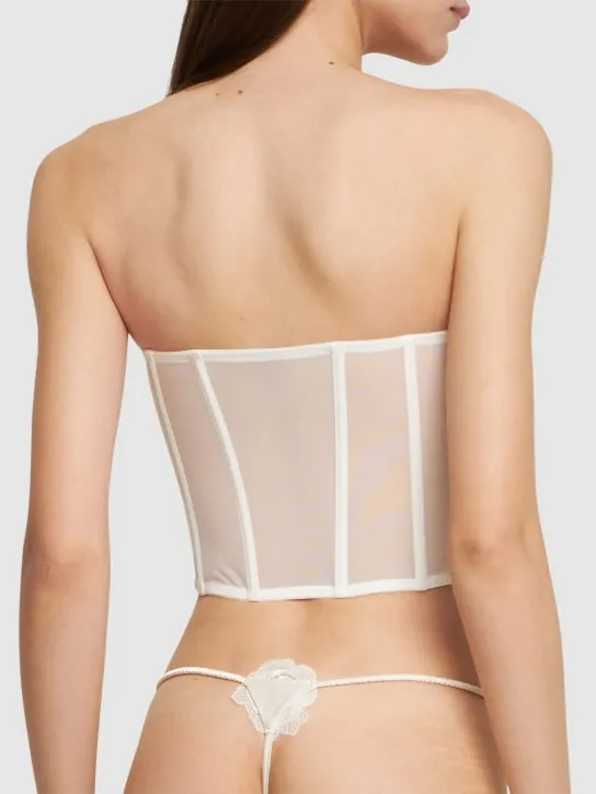 Fleur Du Mal   Rose Luxe v string silk thong 