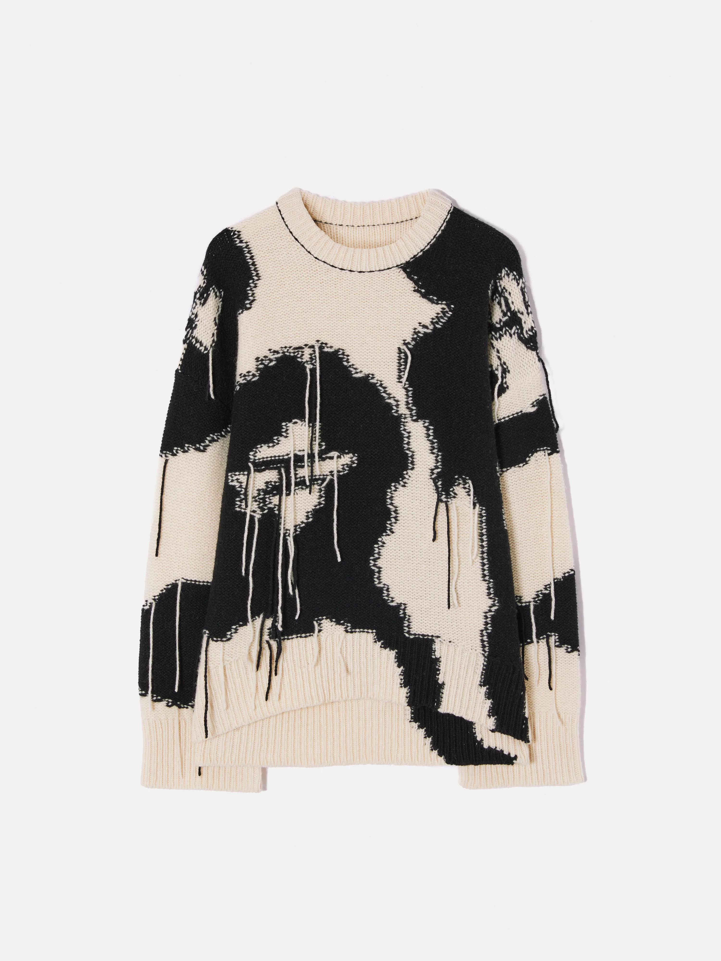 Floral Intarsia Jumper | Monochrome