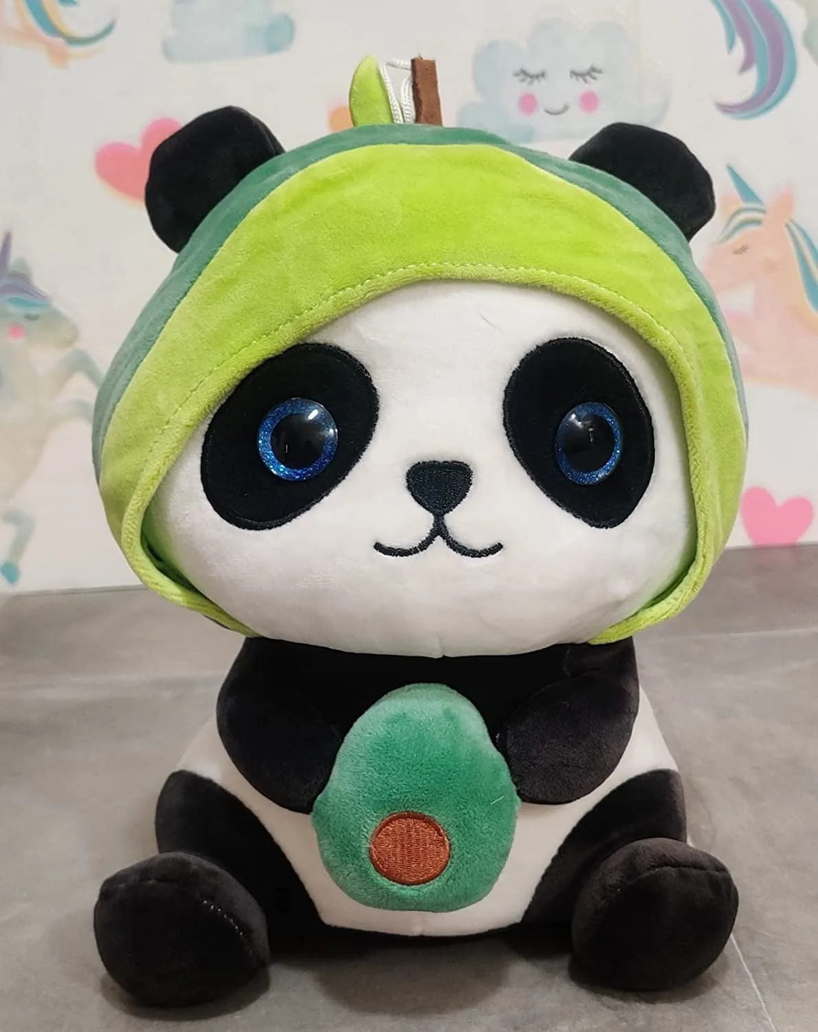 Fun4you Avocado Panda Soft Toy 30 cm - Cute Stuffed Animal for Kids - Adorable Plush Toy for Boys & Girls - Ideal Gift for Birthdays"